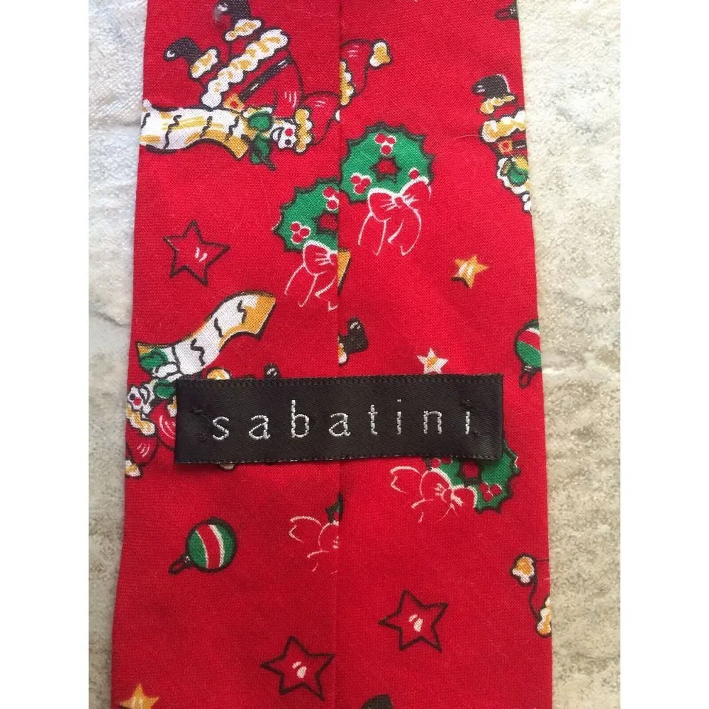 Sabatini Vintage Novelty‎ CHRISTMAS Men's NECK TIE Santa Holiday, FUN